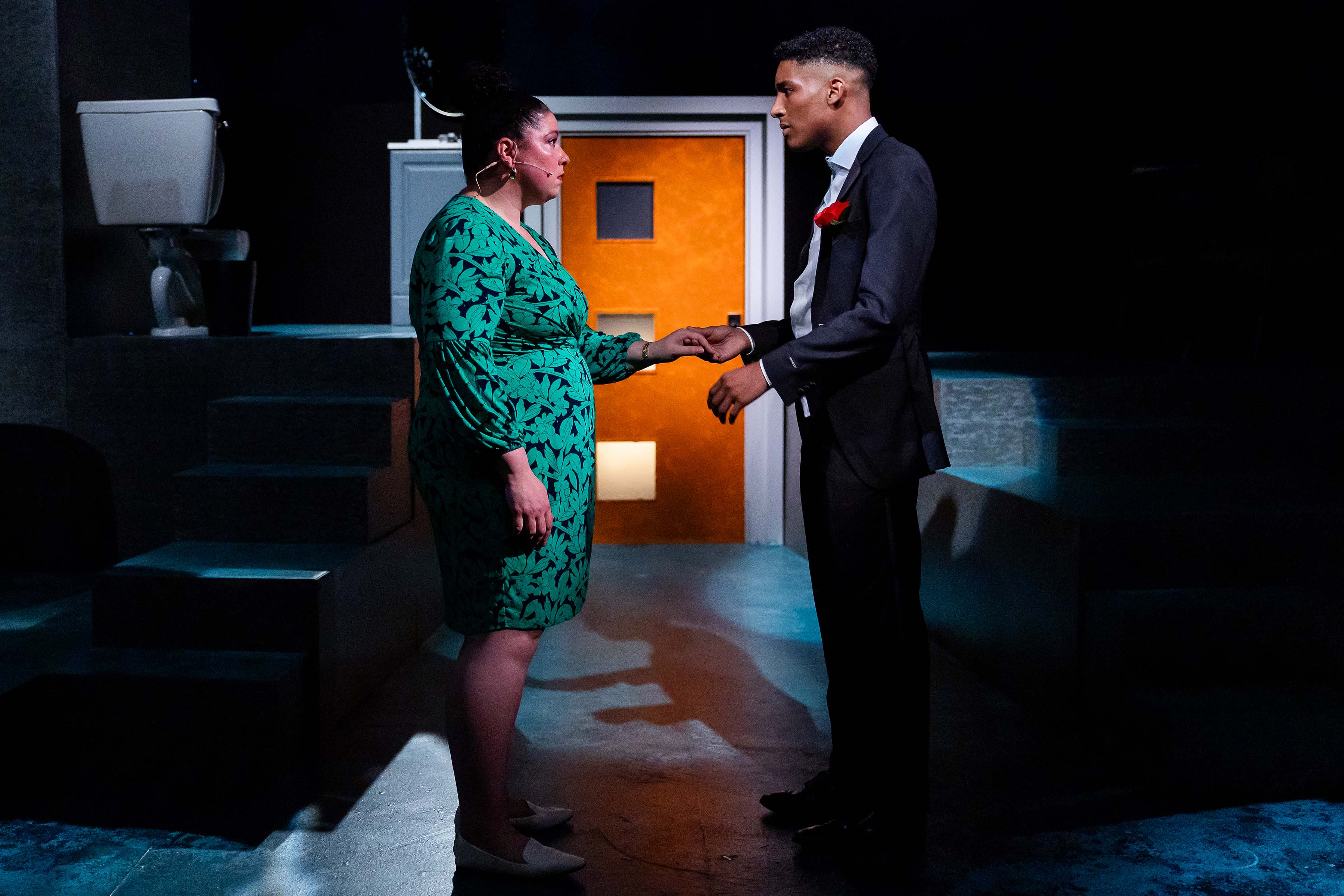 Sherée Marcelle and Diego Cintrón in Central Square Theater and Front Porch Arts Collective&#039;s production of &quot;next to normal&quot;. Photo: Maggie Hall.